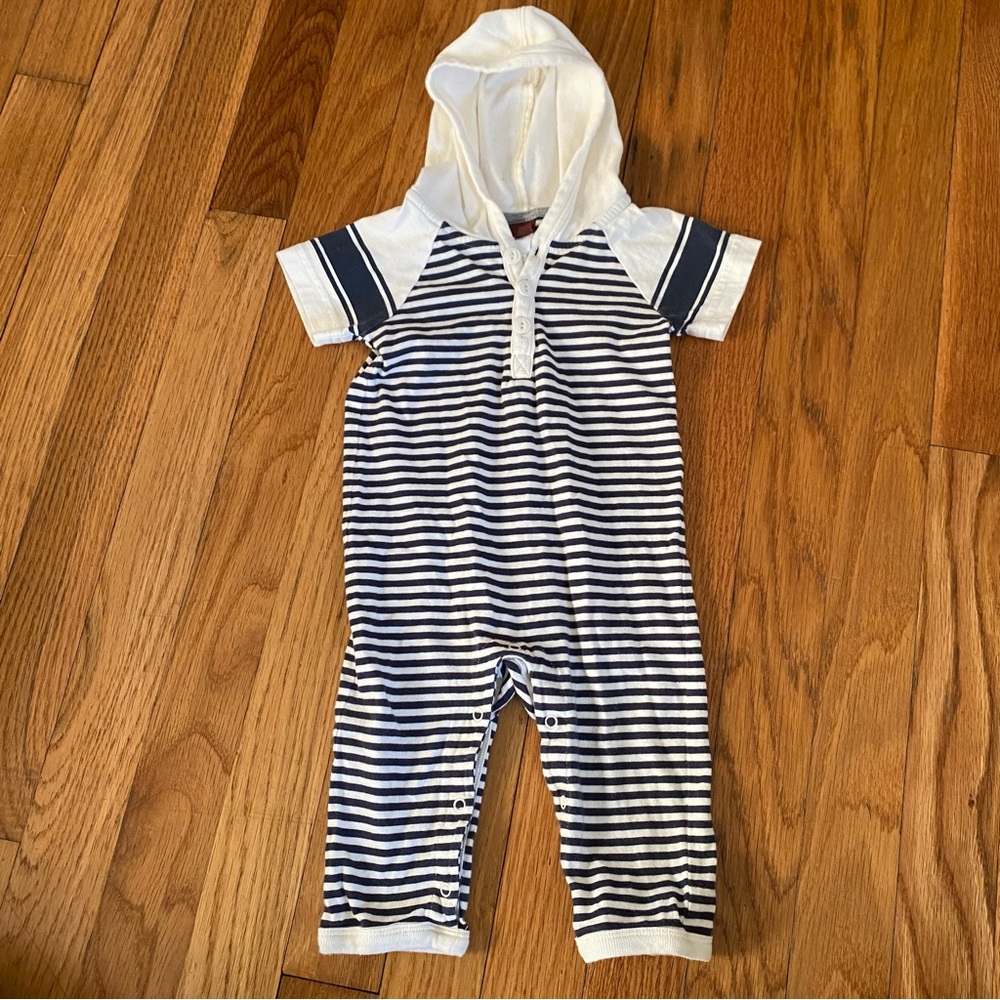 Tea Collection One Piece Striped Hooded Romper